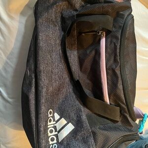 Adidas Black and Light Pink Sports Bag